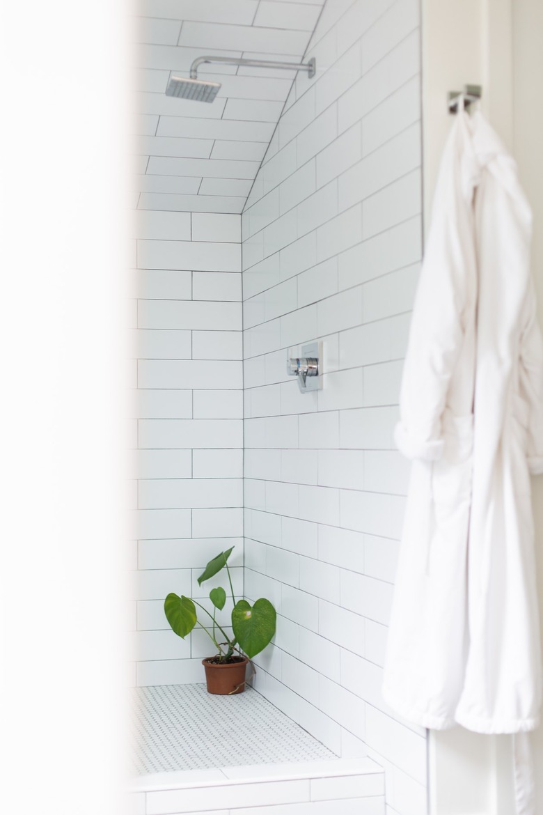 white subway tile shower