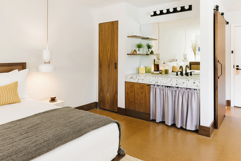 hotel room with cork floors