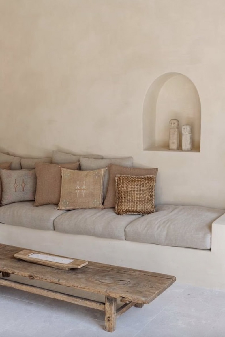 rustic table in living room