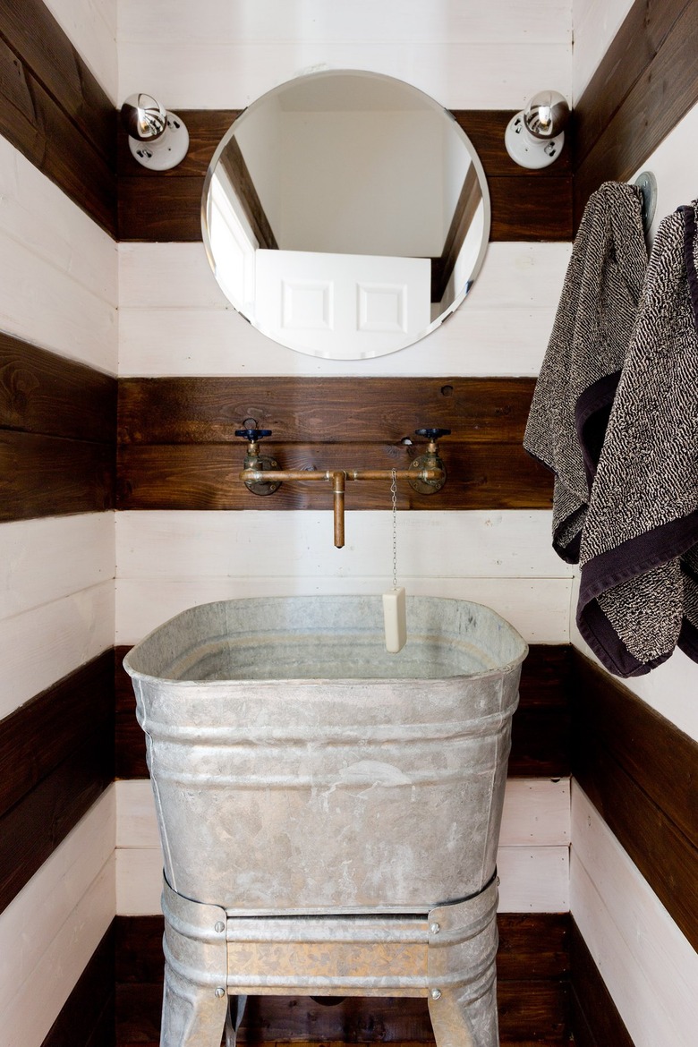 small bathroom vanity ideas with metal sink