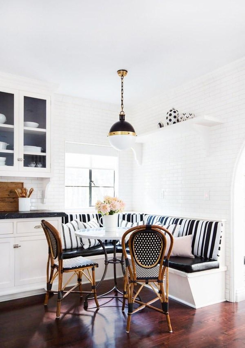 Shay Mitchell's kitchen breakfast nook by Consort