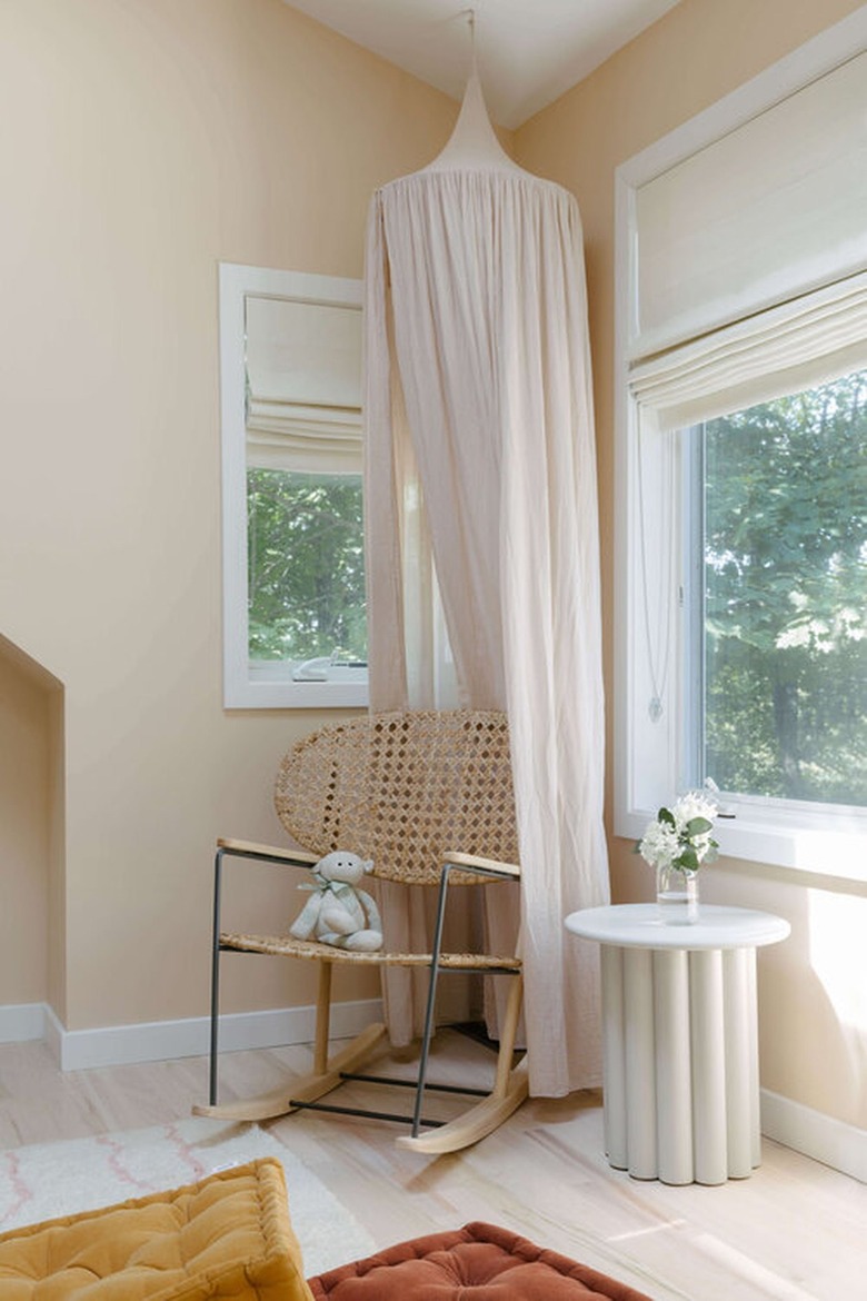 small nursery idea with petite rocking chair in corner