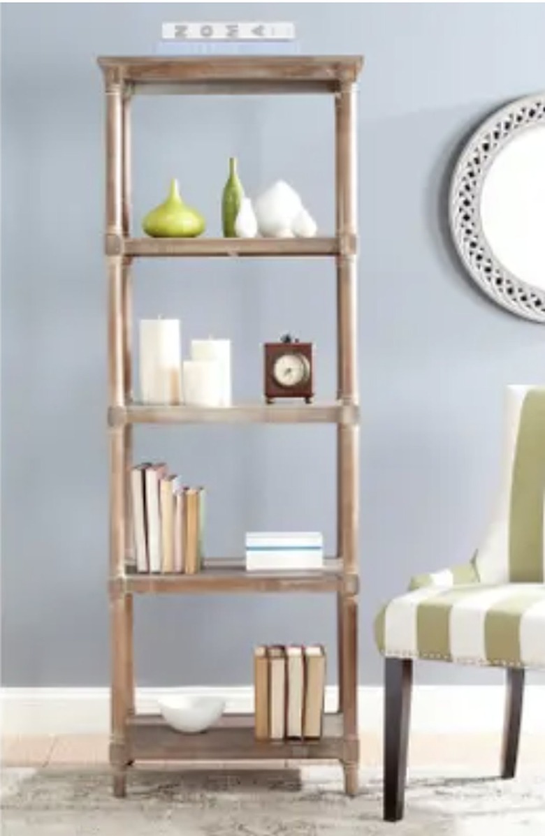 Washed Natural Pine 5-Tier Bookcase