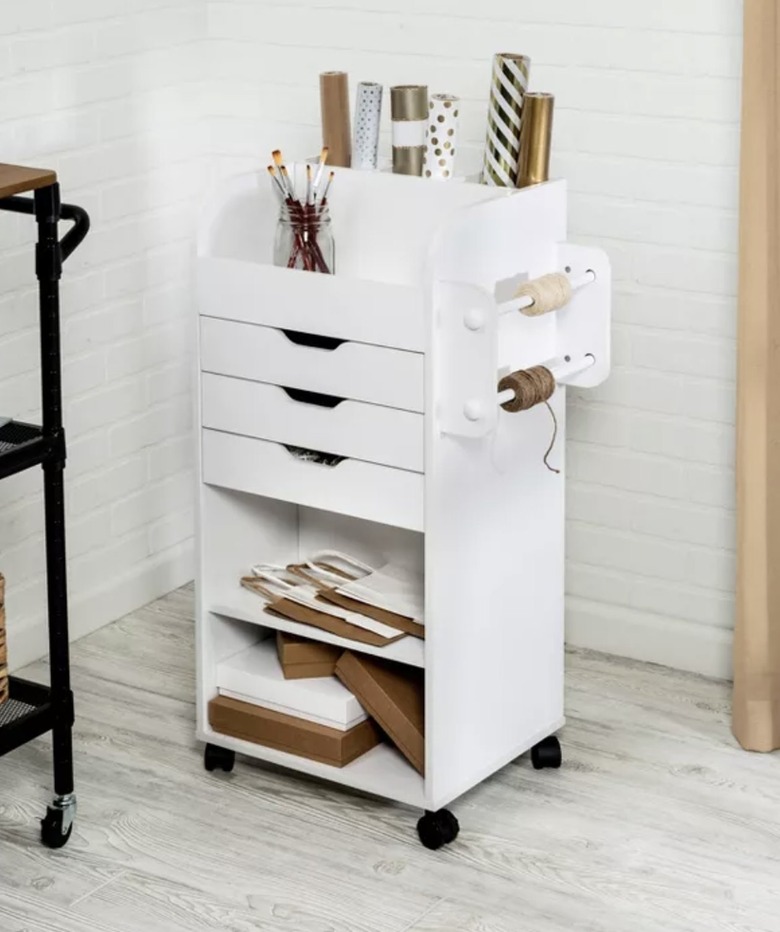 Craft Storage Cart in White