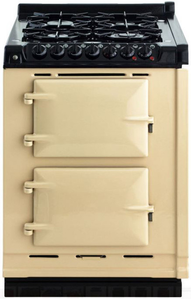 Yellow gas range. Small Stove and Oven