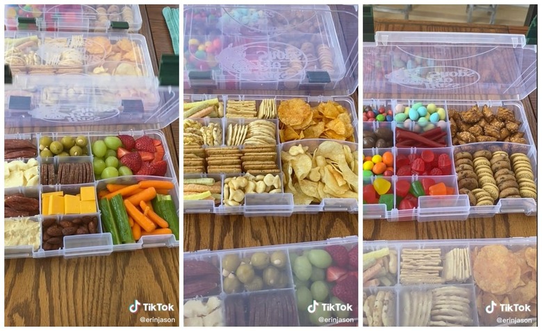 Three kinds of snackle boxes with cheese