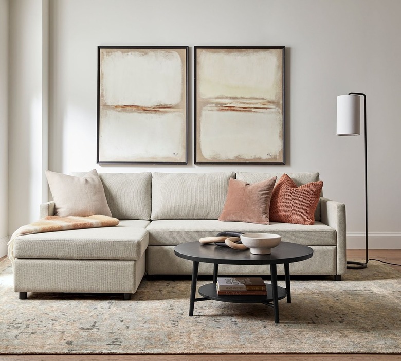 Pottery Barn Pacifica Square Arm Upholstered Trundle Sleeper Sofa With Storage Chaise