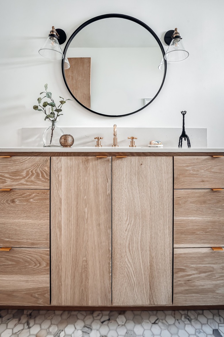 Wood vanity drawers