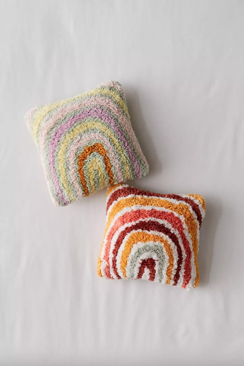 Rainbow Tufted Mini Throw Pillow