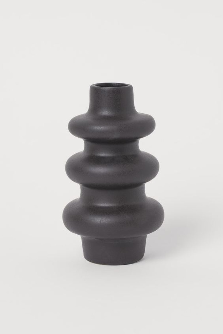black ceramic vase