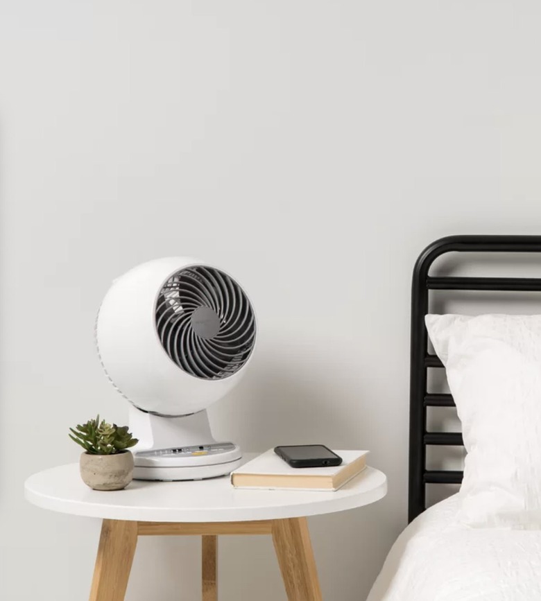 White oscillating personal fan
