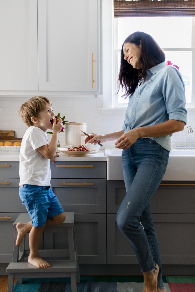 Ronan and Lisa in the kitchen.