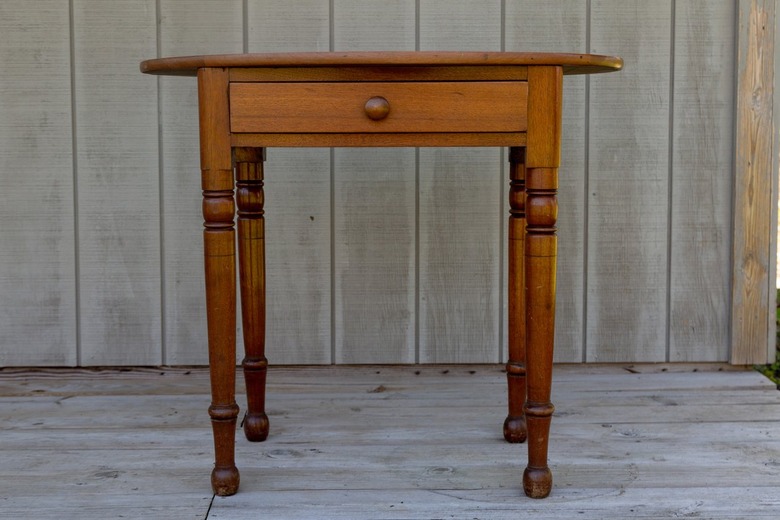 Remove varnish from antique table using oven cleaner