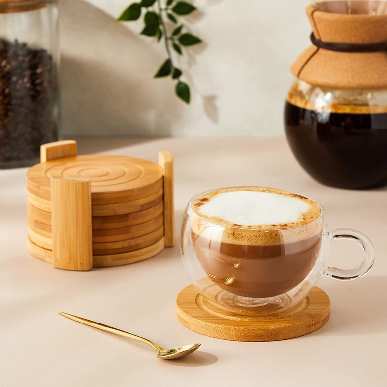 Wood coaster set