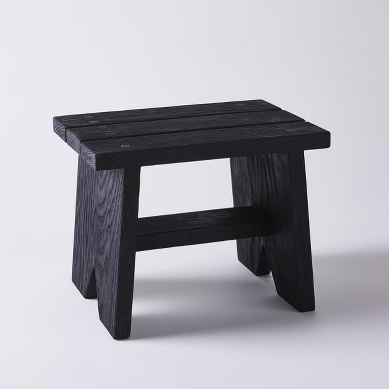 sustainable home decor with black step stool
