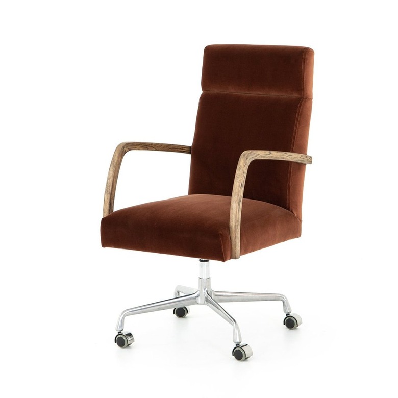 burnt auburn swivel office chair