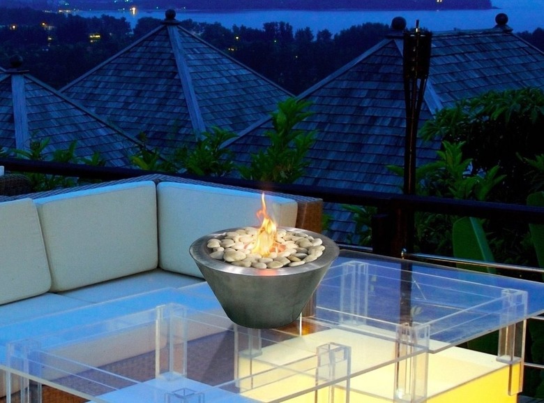 stainless steel tabletop fireplace