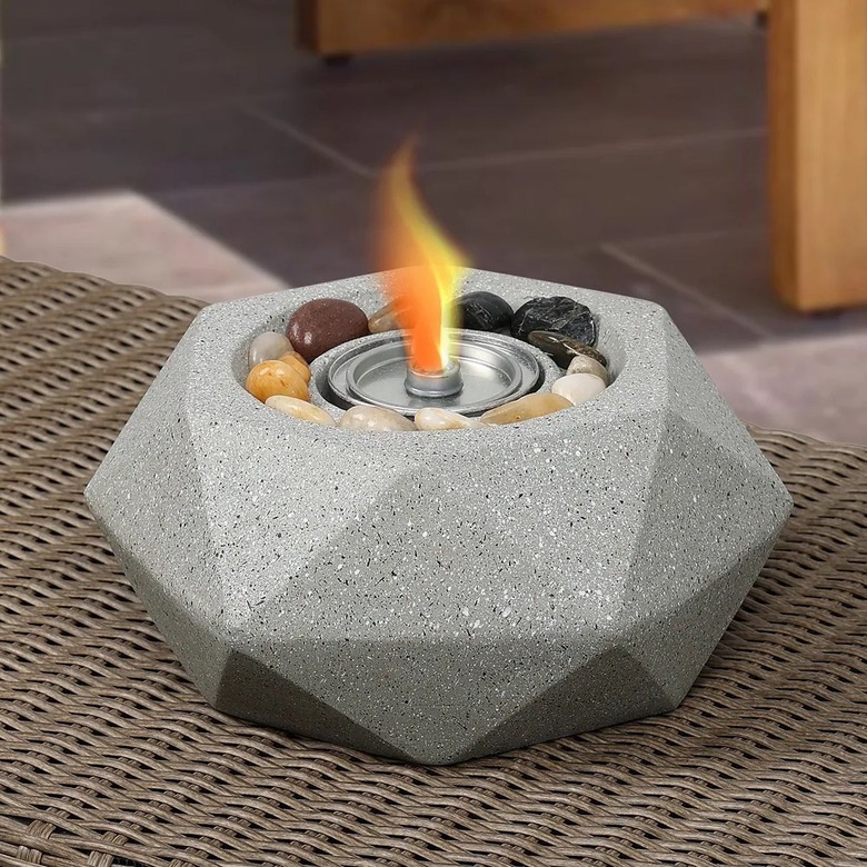 geometric tabletop fire pit