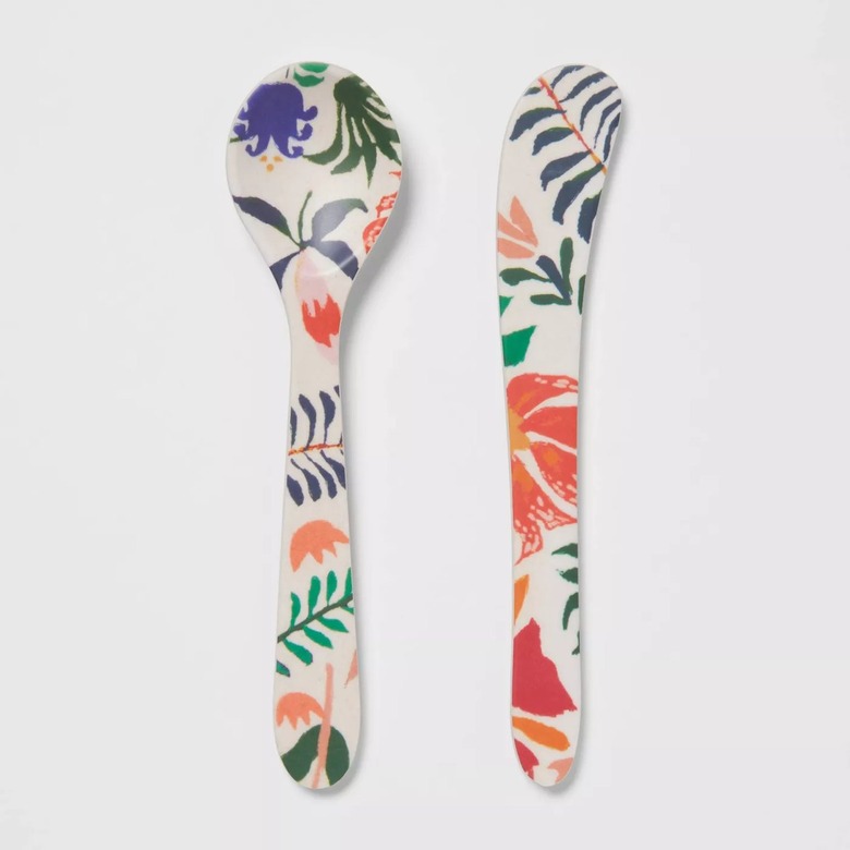 bamboo spoon and spread in floral design