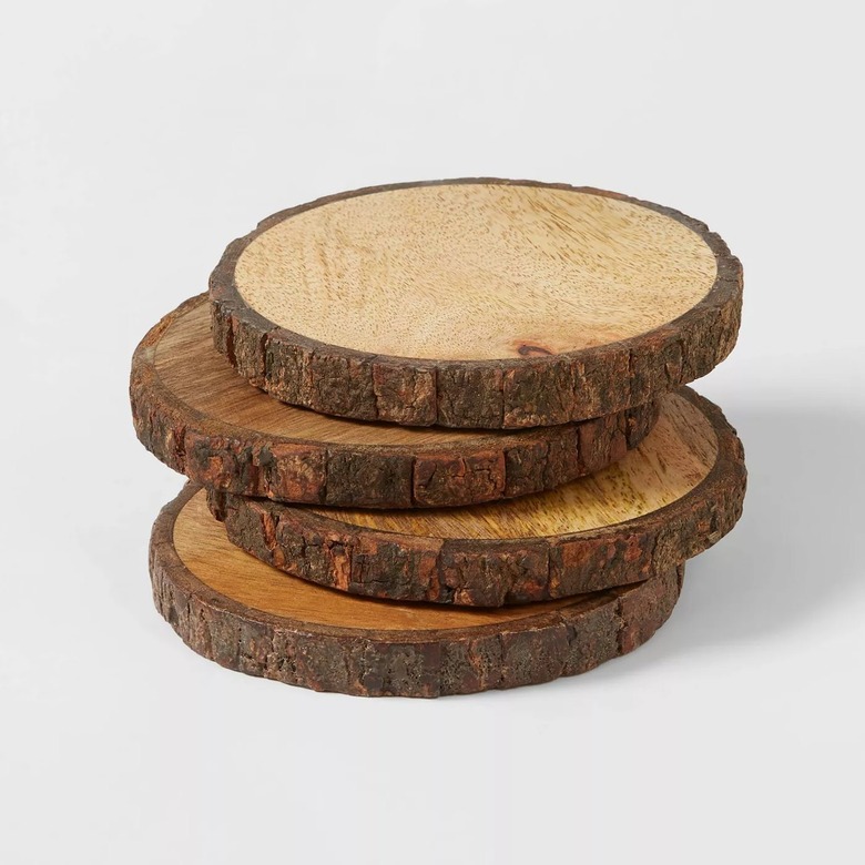 four wood coasters