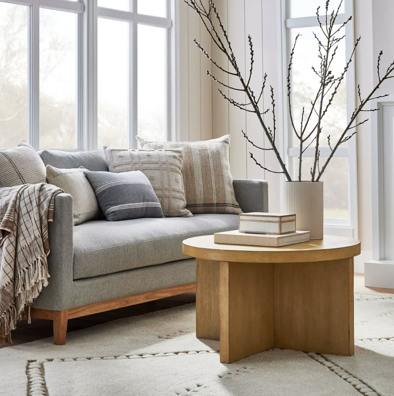 round wooden coffee table