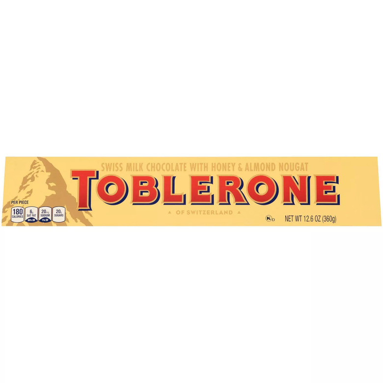yellow toblerone chocolate bar
