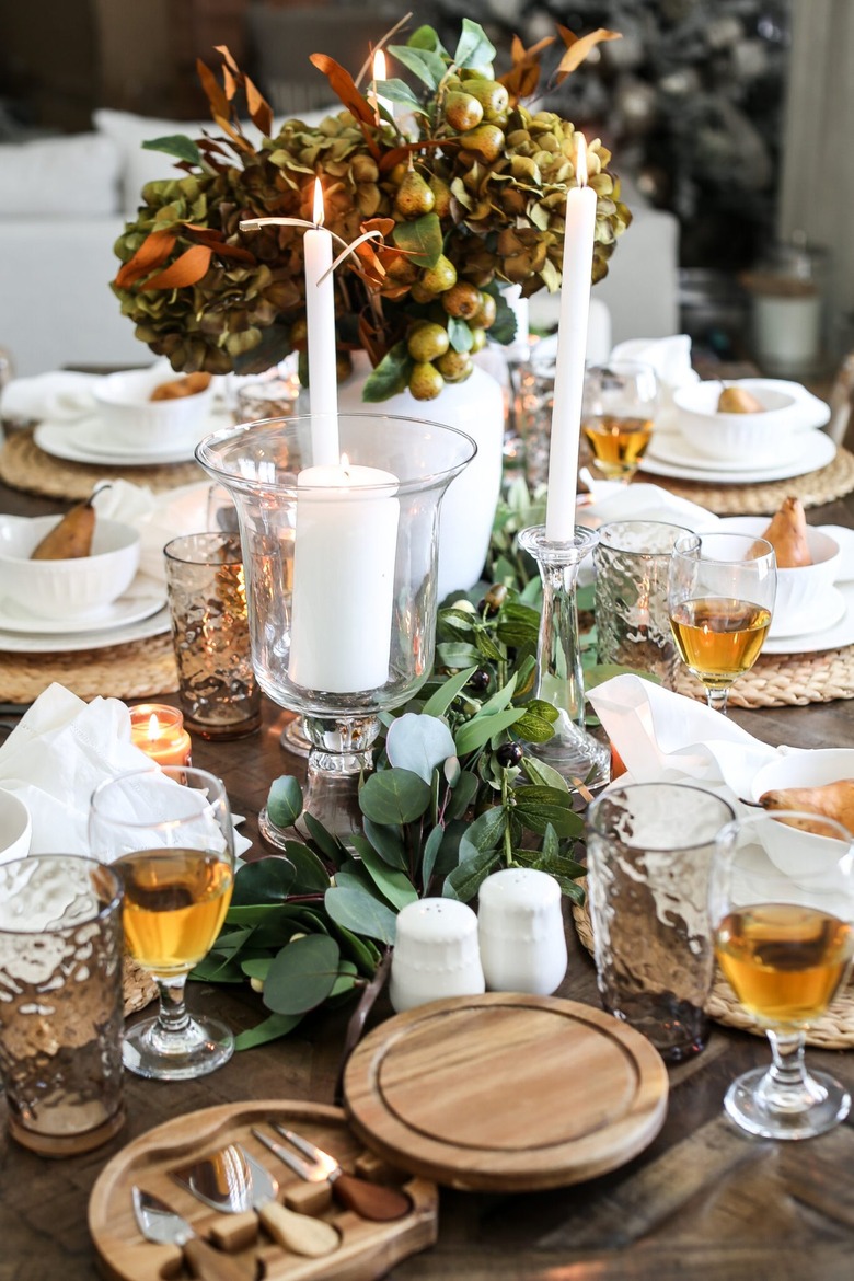 orange and green tablescape