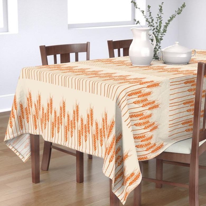 orange and cream fall tablecloth