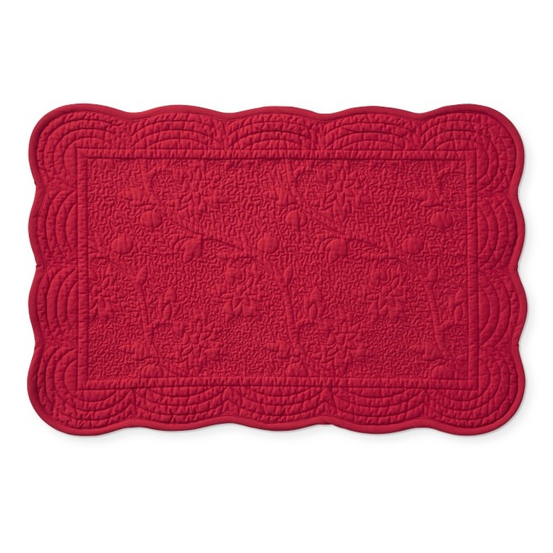 red scalloped placemat