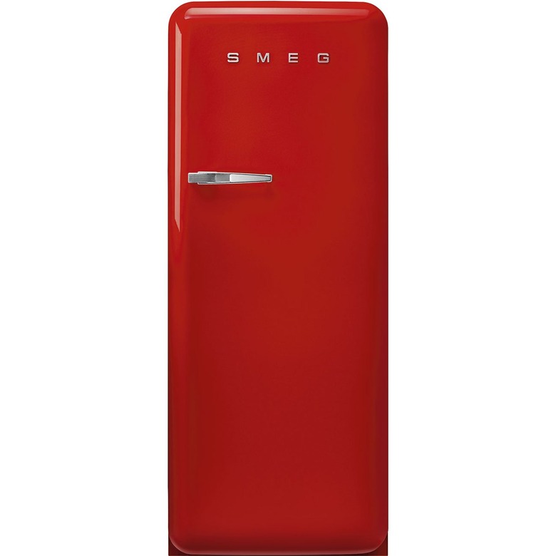 red Smeg full size refrigerator
