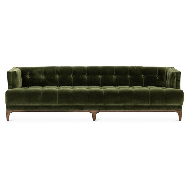 green velvet sofa