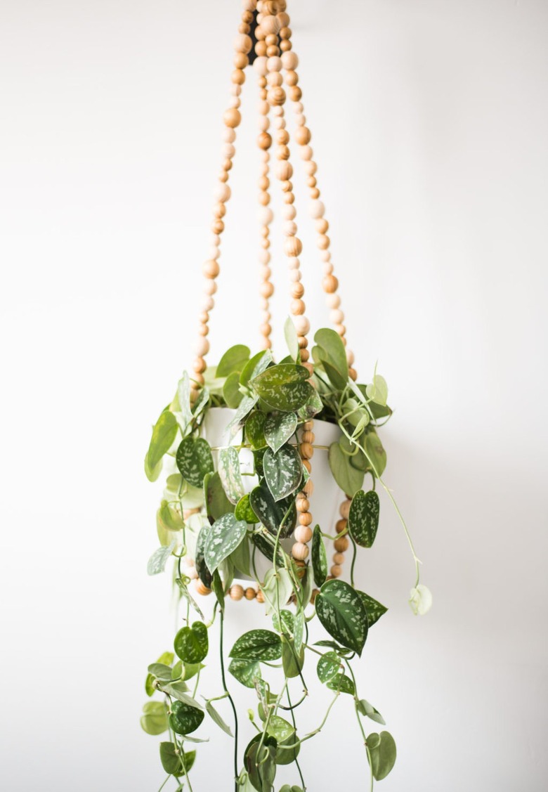 DIY Beaded Hanging Planter