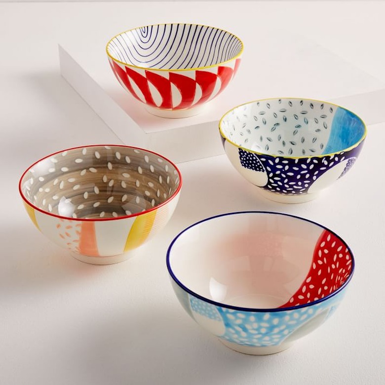West Elm Hand-Painted Pattern Pop Bowls