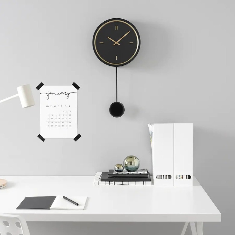 An office set-up with a white desk