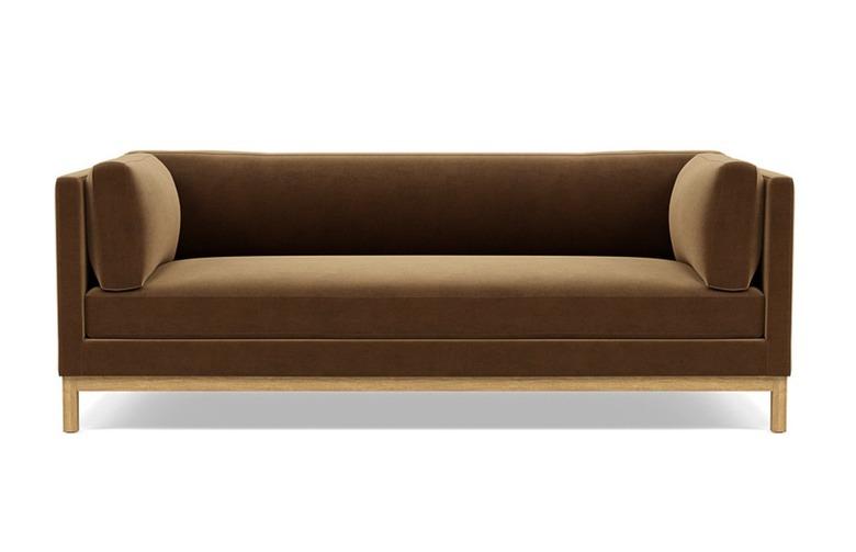 brown velvet sofa