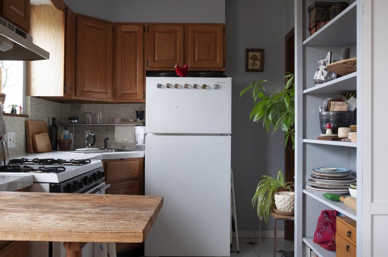 Kitchen with wood cabinets