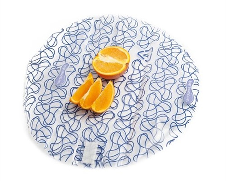 orange on top of a food wrapper