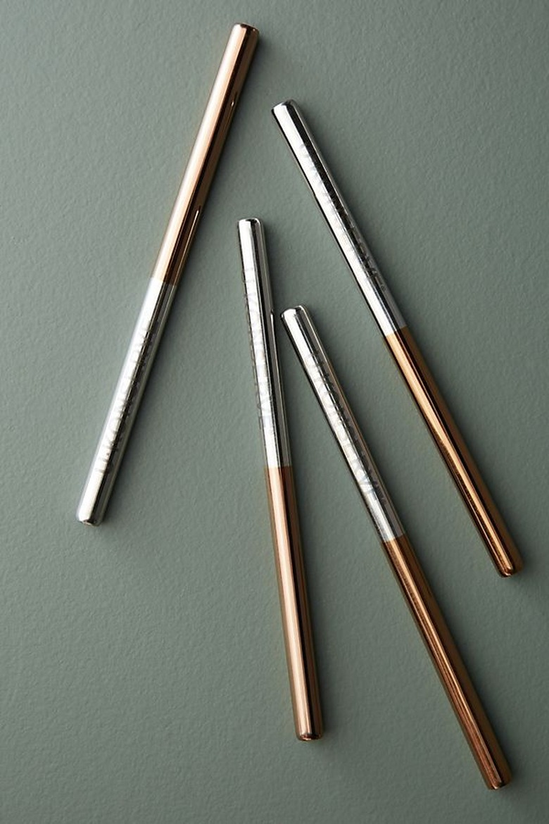 copper dipped metal straws