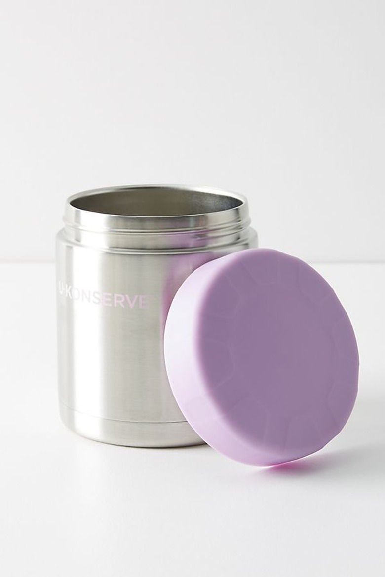 food jar with lavender lid