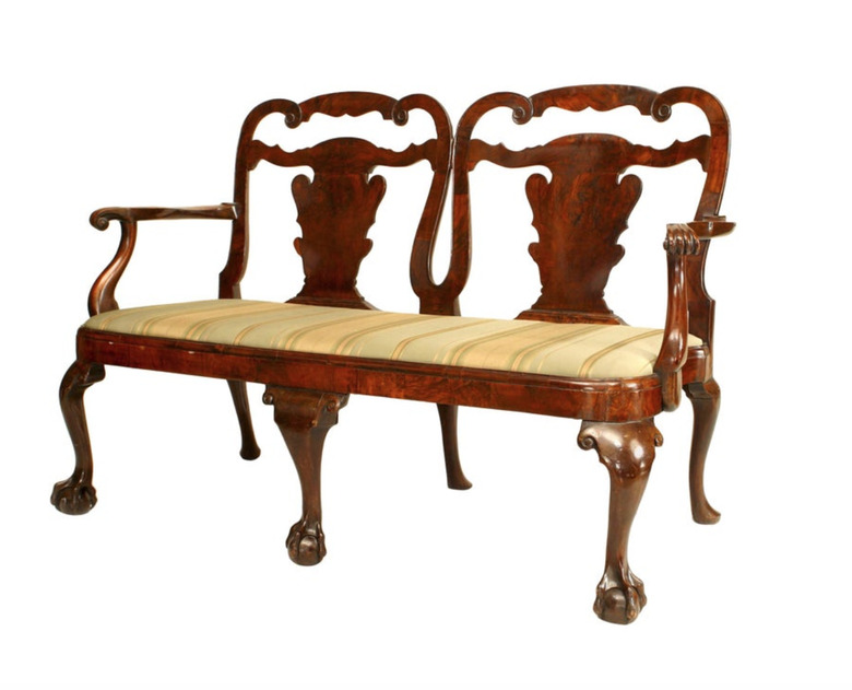 18th century Chippendale-style wooden love seat