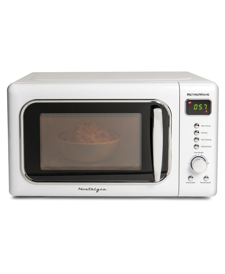 White retro microwave