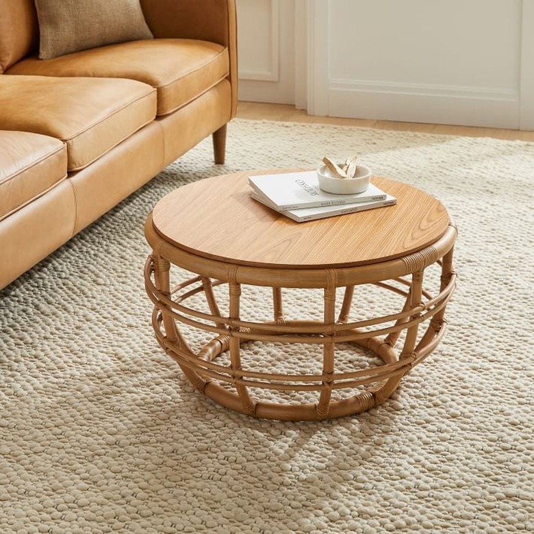 west elm rattan coffee table