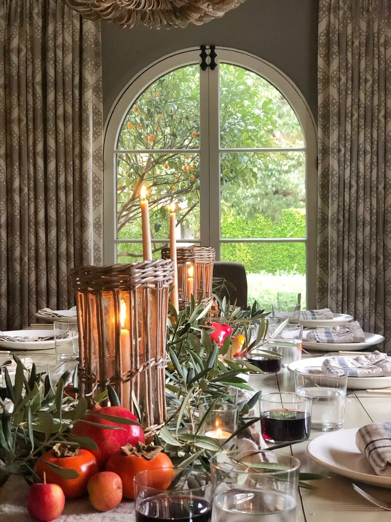 table setting with candles