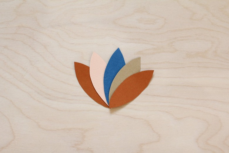 Cut paper of varying colors