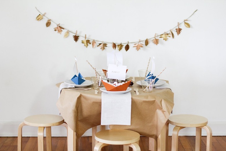 fall party idea with leafy garland