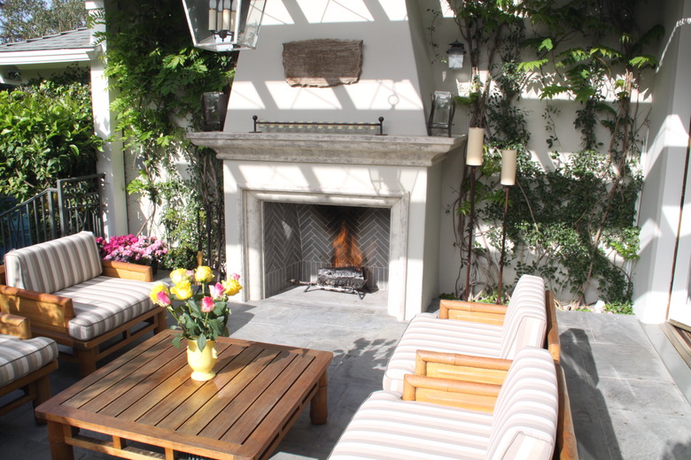 orco hardscape with stone fireplace