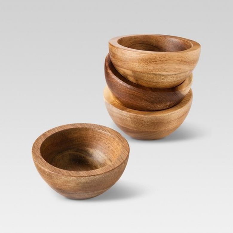 acacia wood dip bowls