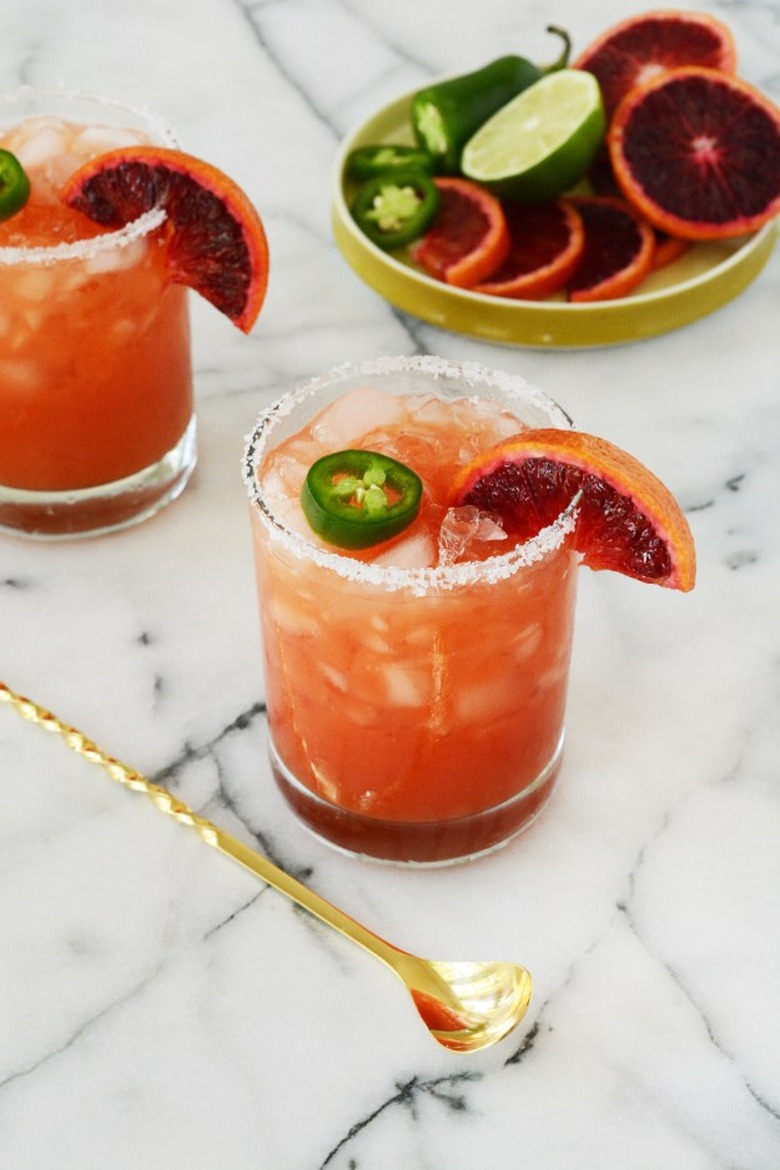 spicy blood orange margarita mocktail