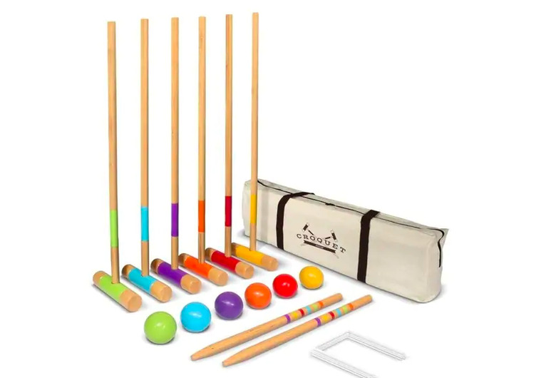 GoSports Standard Croquet Set - 28 Mallets for Kids & Adults