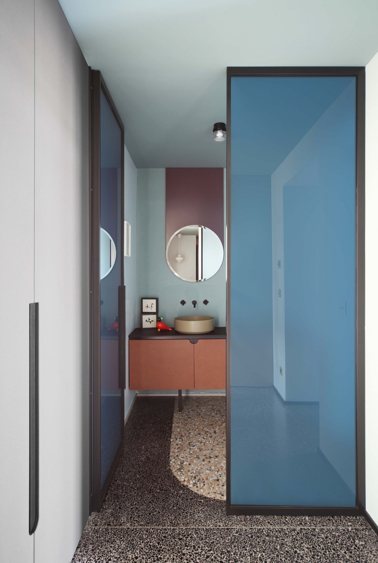 bathroom with terrazzo floors